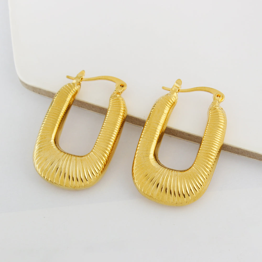 14k Gold Flat Oval Hoop earrings (Copy)