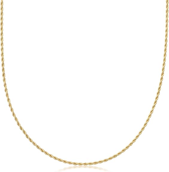 RMZ GOLD NYC 18K Gold Rope Chain Necklace - Made In Brazil