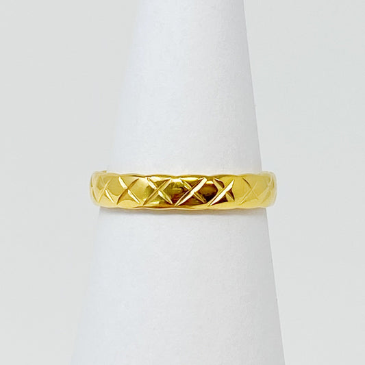Gold Quilted Ring by Ellisonyoung.com