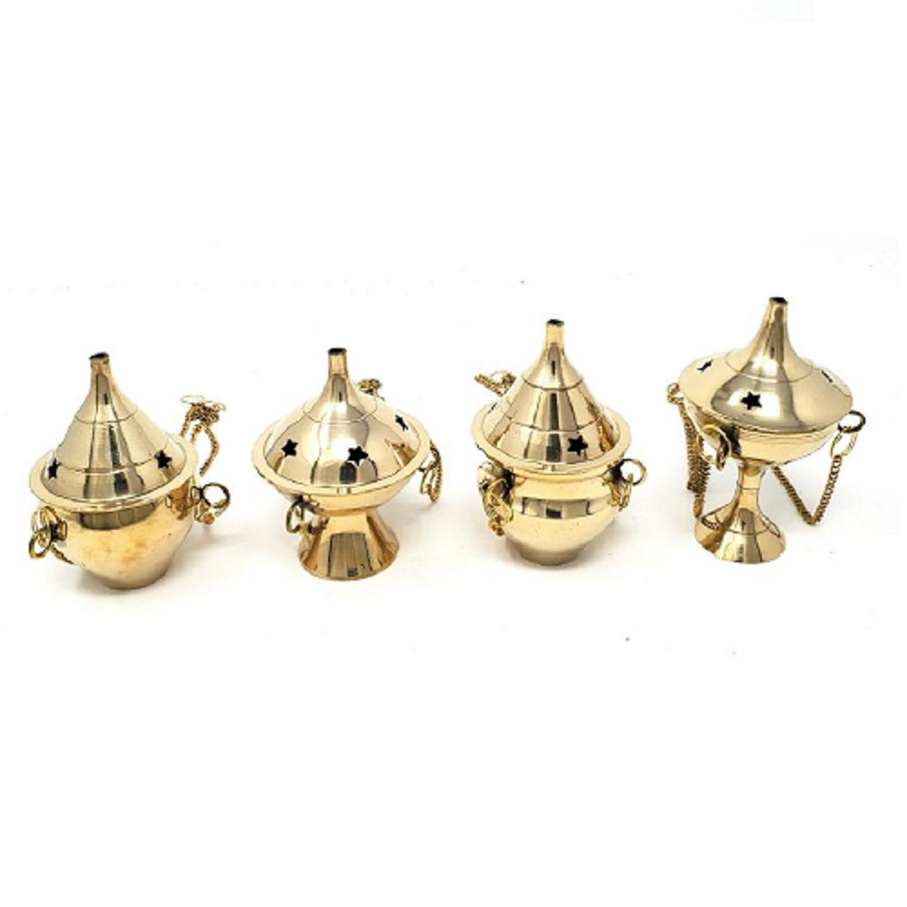 Brass Hanging CONE Incense Burner 3.75" by OMSutra