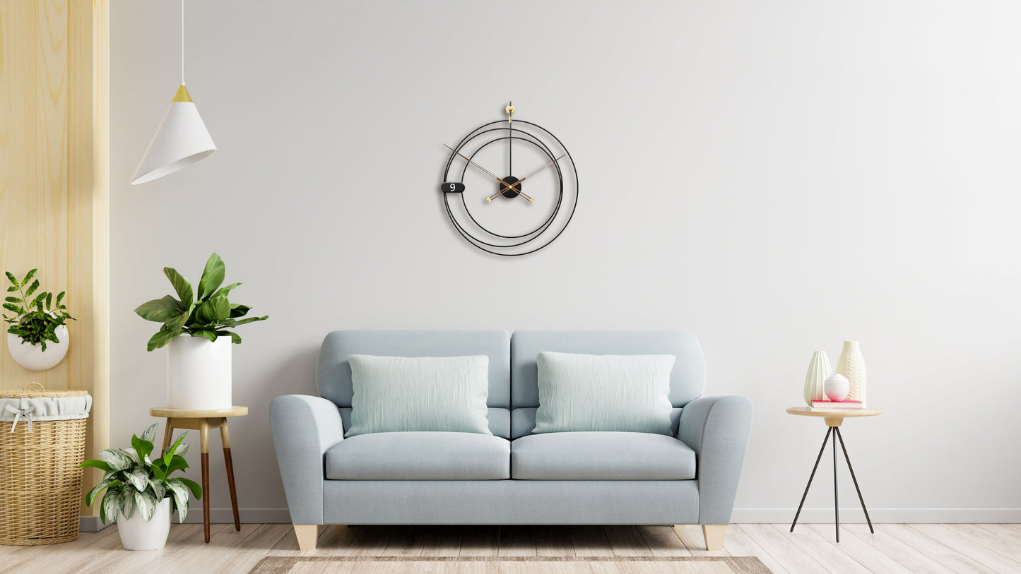 Iron Home Decoration Modern Design Mounted Wall Clock by Peterson Housewares & Artwares