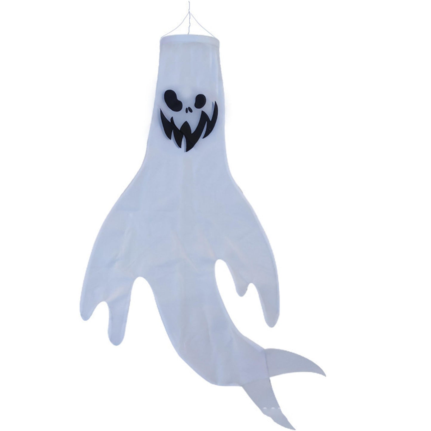 4Pcs Halloween Ghosts with Witch Hats, LED Light Windsocks for Party Yard Decoration