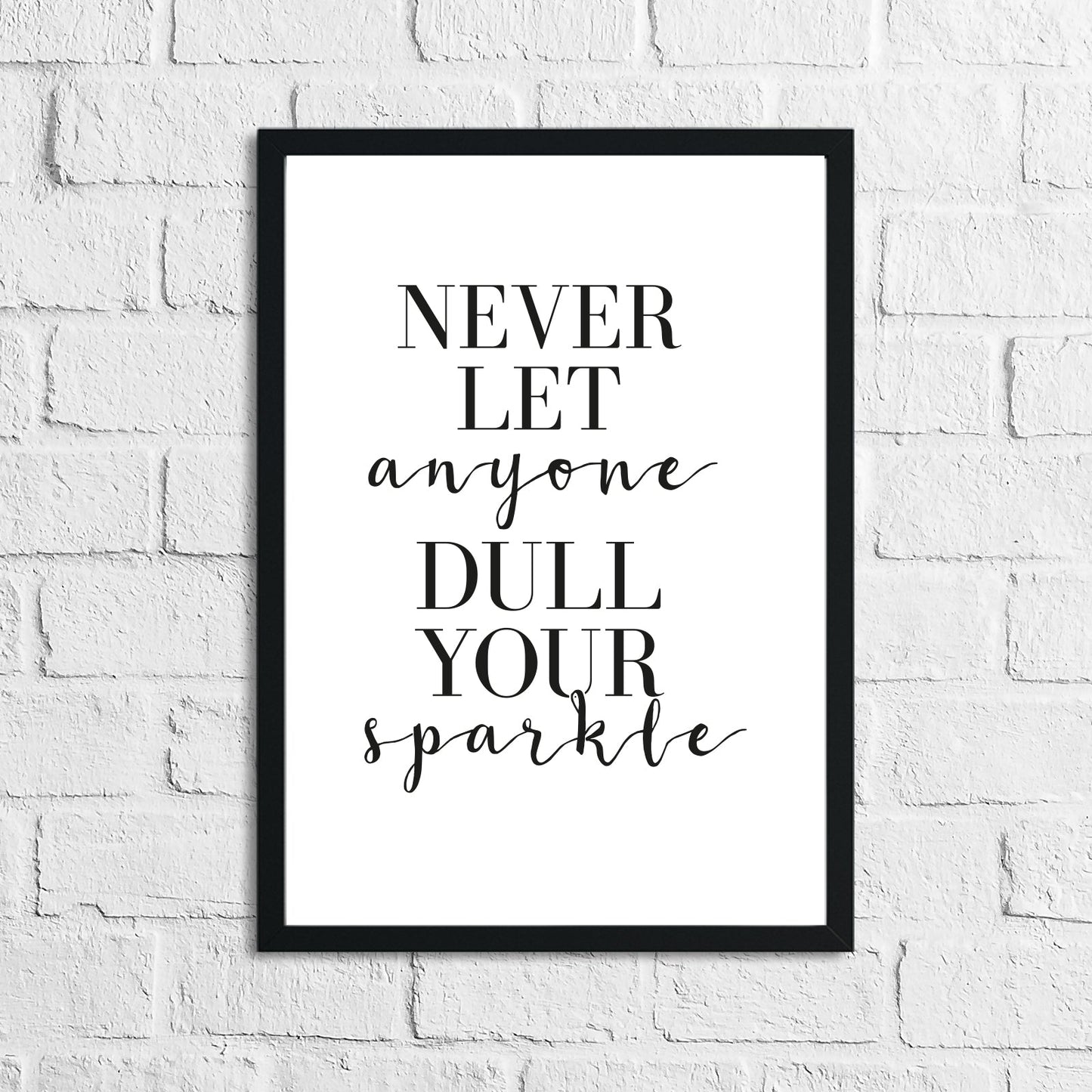 Never Let Anyone One Dull Your Sparkle Home Simple Home Inspirational Wall Decor Print by WinsterCreations™ Official Store