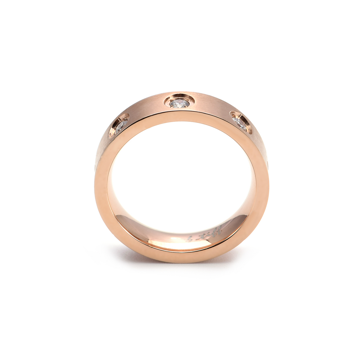 RG808RG B.Tiff Rose Gold 8-Stone Pave Ring by B.Tiff New York