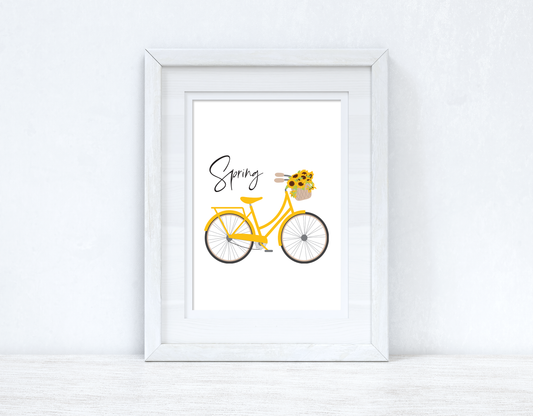 Spring Yellow Bike Spring Seasonal Wall Home Decor Print by WinsterCreations™ Official Store