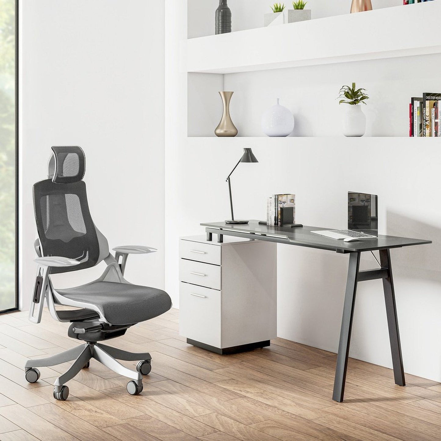 Techni Mobili LUX Ergonomic Executive Chair, Grey by Level Up Desks