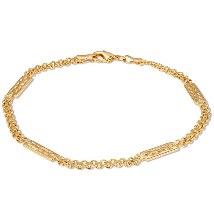 RMZ Gold NYC 18K Gold Plated Tag Anklet