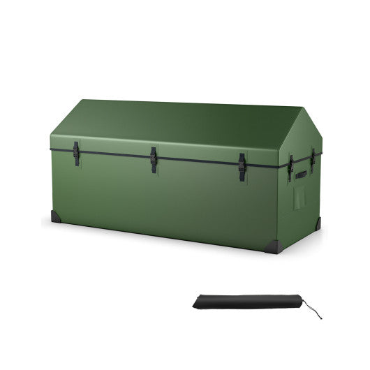 Waterproof Outdoor Storage Box with Ventilated Window Adjustable Snap-Green