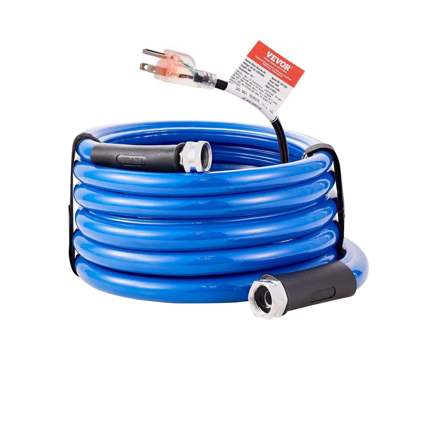 15ft Heated Water Hose for RV, Heated Drinking Water Hose Antifreeze to -45°F, Automatic Self-regulating, 5/8" I.D. with 3/4" GHT Adapter, Lead and BPA Free
