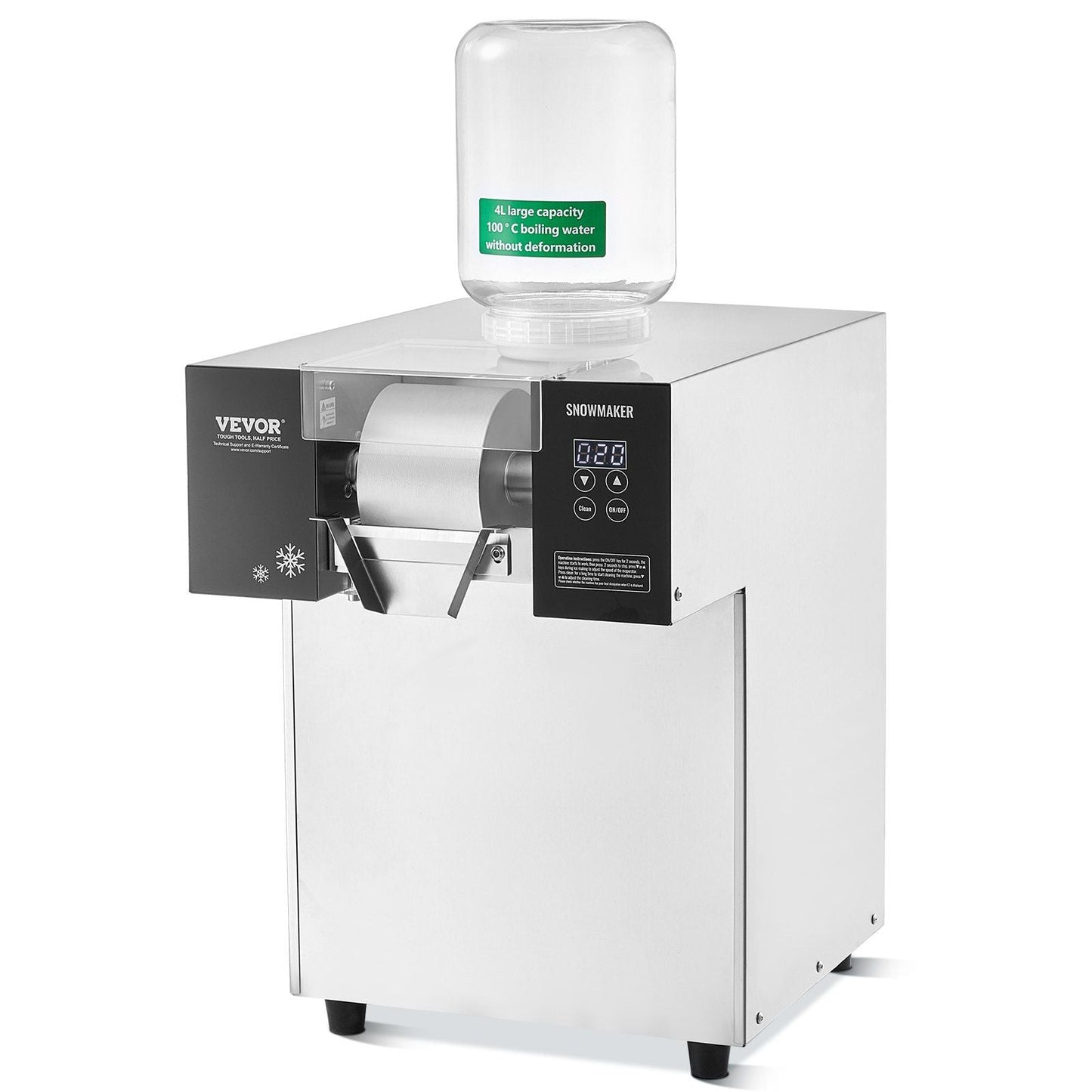 Commercial Snowflake Ice Machine 385LBS/24H Stainless Steel for Ice Cream