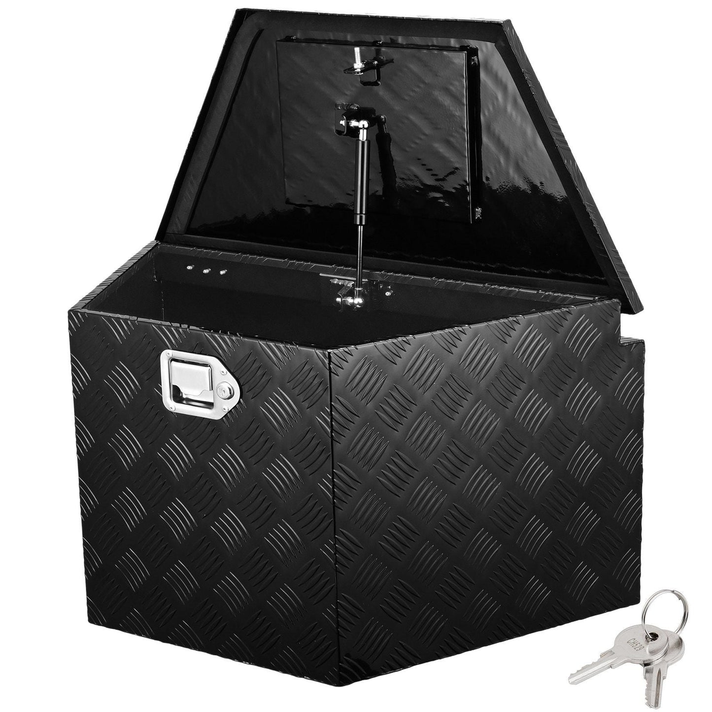 Trailer Tongue Box, Aluminum Alloy Diamond Plate Tongue Box Tool Chest, Heavy Duty Trailer Box Storage with Lock and Keys, Utility Trailer Tongue Box for Pickup Truck, RV, Trailer, 39"x16.5"x12"