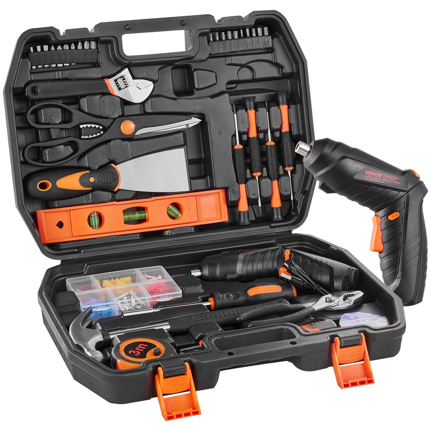 Tool Kit 96 Piece Household Hand Tool Set Cordless Screwdriver Tool Case
