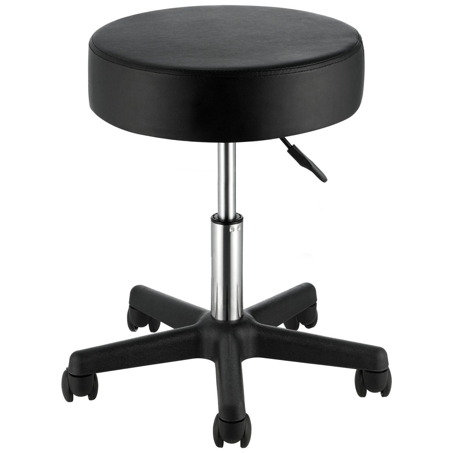 Rolling Stools with Wheels, 400 LBS Weight Capacity Adjustable Height Stool with Ultra-Thick Seat Cushion, Swivel Stools Chair for Salon, Bar, Home, Office, Tatoo, Medical, Massage, Black