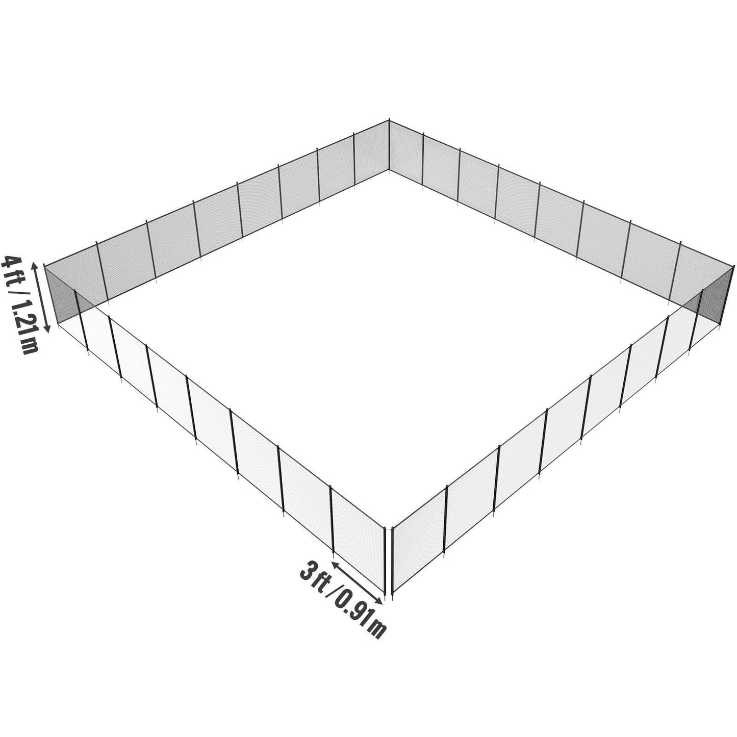 Pool Fence, 4 x 96 FT Pool Fences for Inground Pools, Removable Child Safety Pool Fencing, Easy DIY Installation Swimming Pool Fence, 340gms Teslin PVC Pool Fence Mesh Protects Kids and Pets
