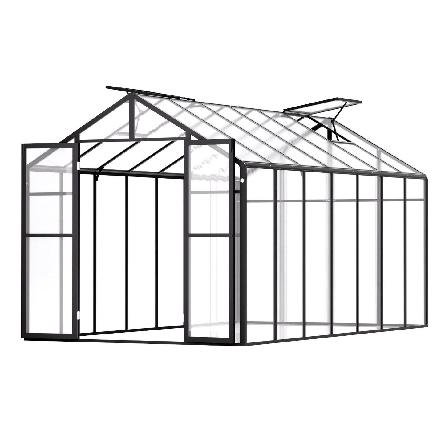 Polycarbonate Greenhouse 8 x 14 Ft Outdoor Walk-in Greenhouse for Garden