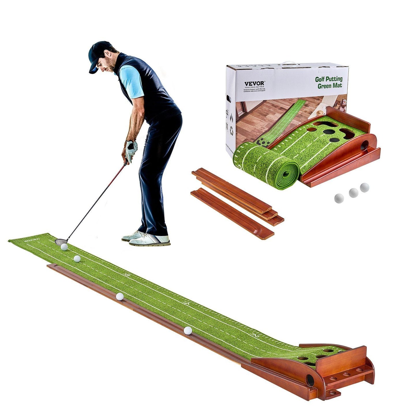 5 Hole Golf Putting Mat Indoor Golf Putting Green Golf Training Aid
