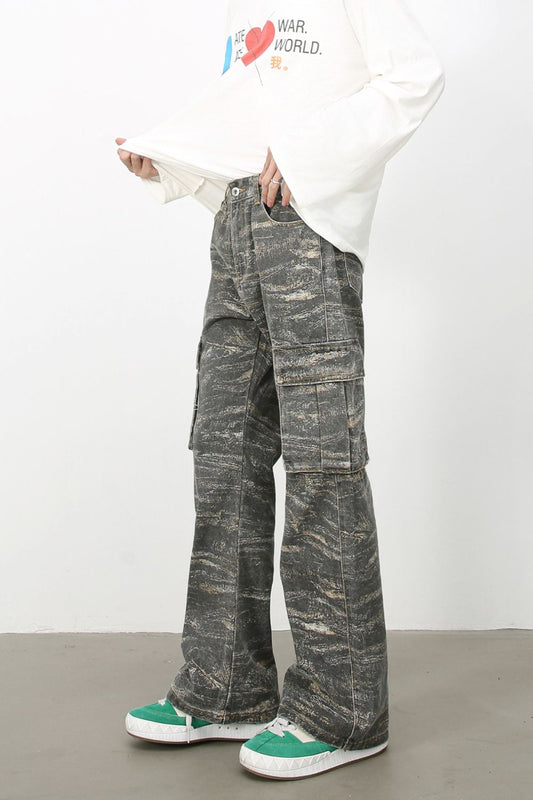 Men's Baggy Jeans with Cargo Pockets