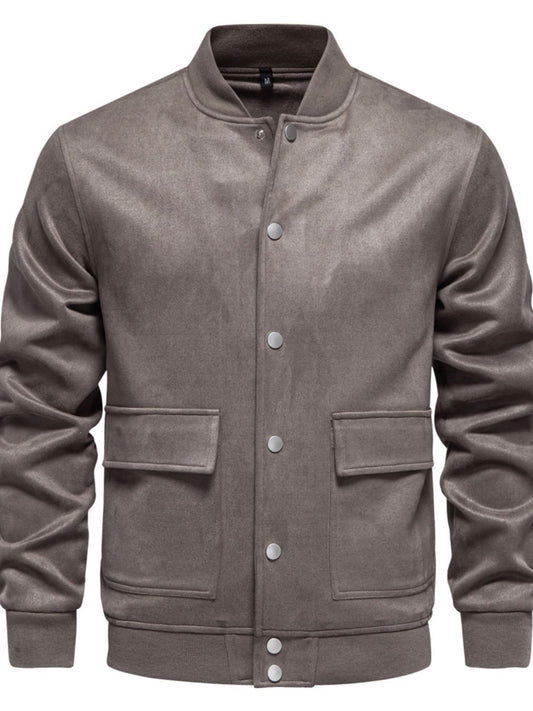 Men's Baseball Collar Snap Down Jacket