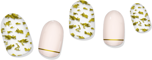 Gold Leaf & Blush Gel Nail Wrap Easy Non-Toxic No Dry Time