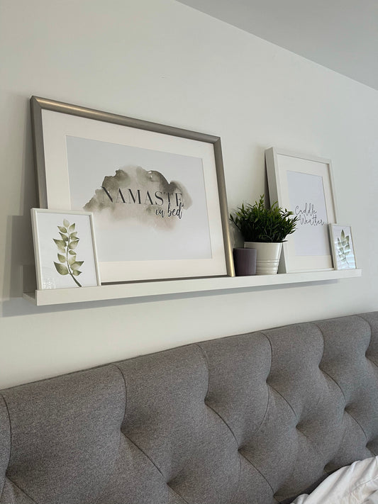 Namaste In Bed Landscape Green Watercolour Bedroom Home Simple Decor Wall Print by WinsterCreations™ Official Store