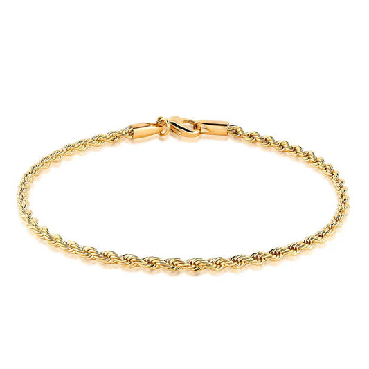 RMZ GOLD NYC 18k Gold Plated Braided Rope Anklet