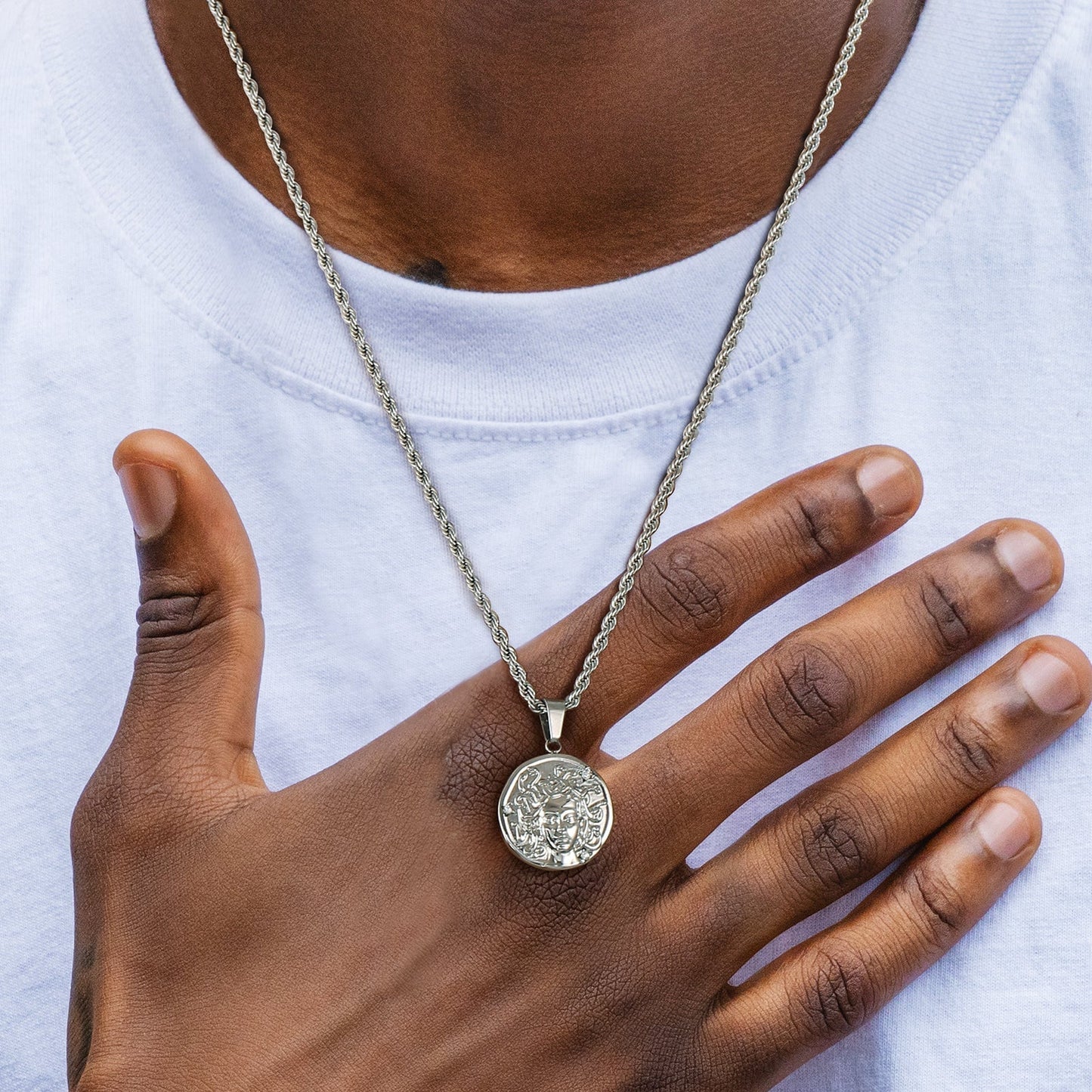 Medusa Head Coin Pendant Necklace by Bling Proud | Urban Jewelry Online Store