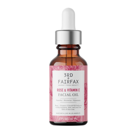 Rose & Vitamin E Facial Oil by 3rd + Fairfax Beauty, 2oz by Los Angeles Brands