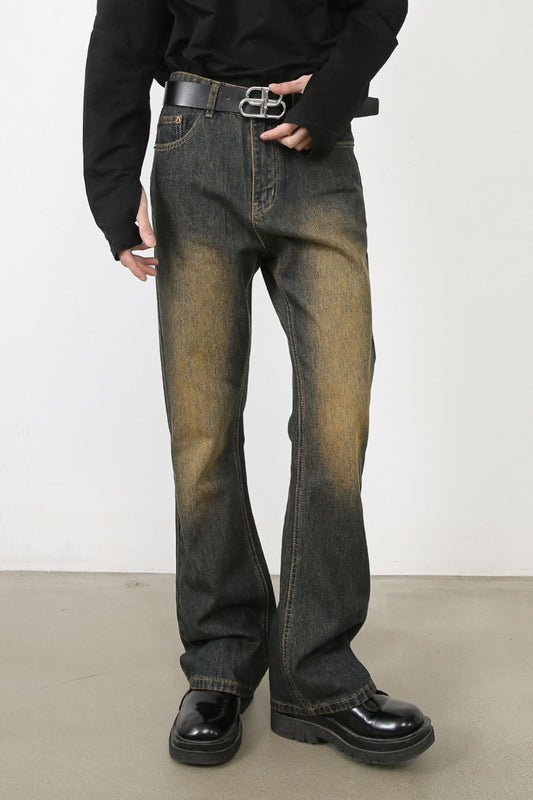 Men's Washed Bootcut Jeans
