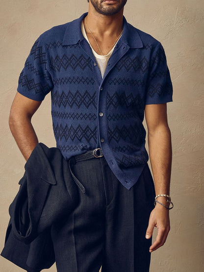 Men's Plus Size Button Down Short Sleeve Shirt