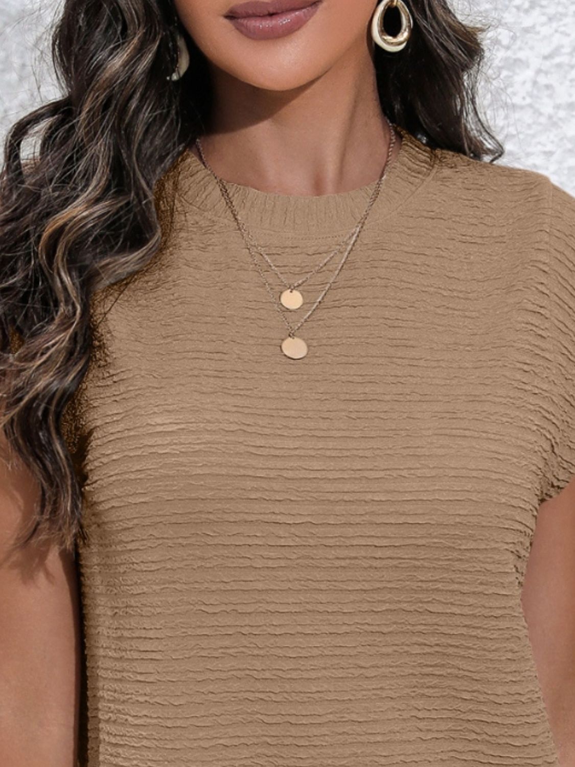 Round Neck Cap Sleeve Mini Dress with Pockets