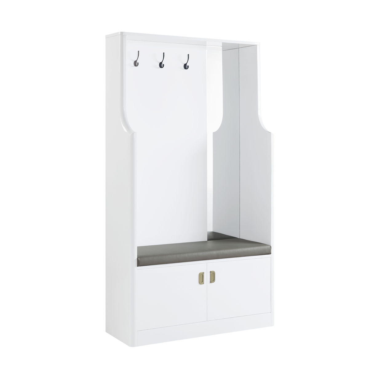 Buck II - High Gloss Hall Tree - White by Couch.com