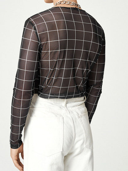 Men's Full Size Plaid Round Neck Long Sleeve Top Plus Size