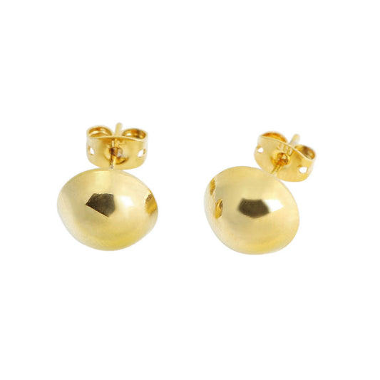 RMZ GOLD NYC 18k Gold Half Ball Stud Earrings