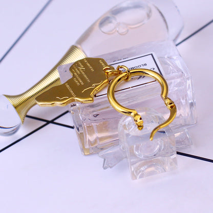 RMZ GOLD NYC 14K Gold Trinidad Map Hoop Earring