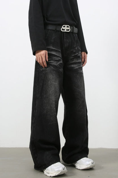 Men's Wide Leg Jeans with Pockets