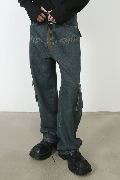 Men's Baggy Jeans with Cargo Pockets