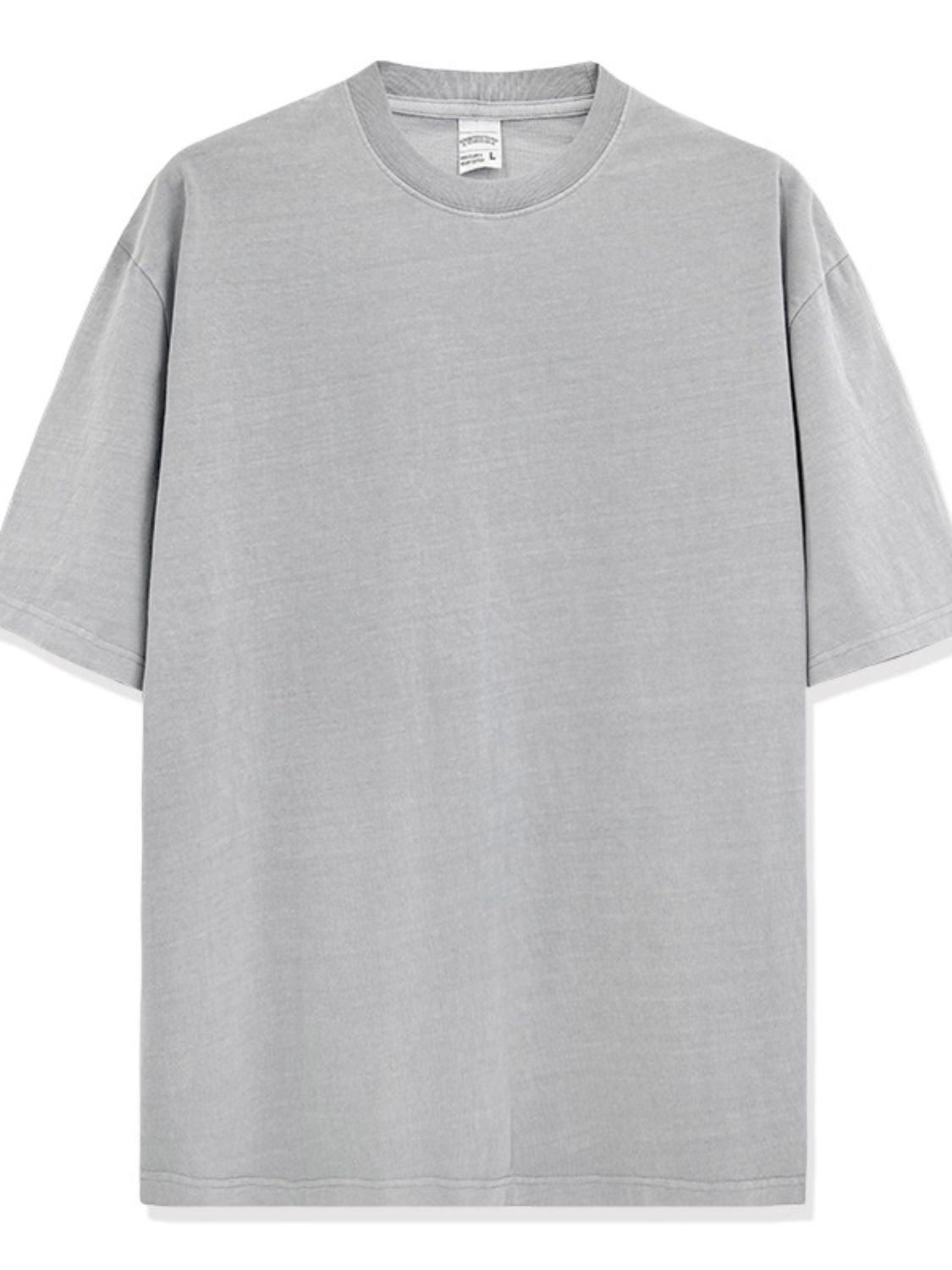 Men's Full Size Round Neck Washed T-Shirt Plus Size