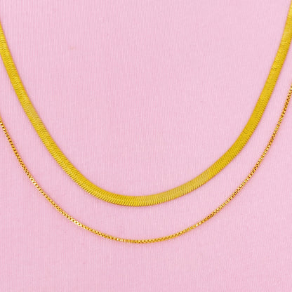 Layered Herringbone Chain Necklace by Ellisonyoung.com