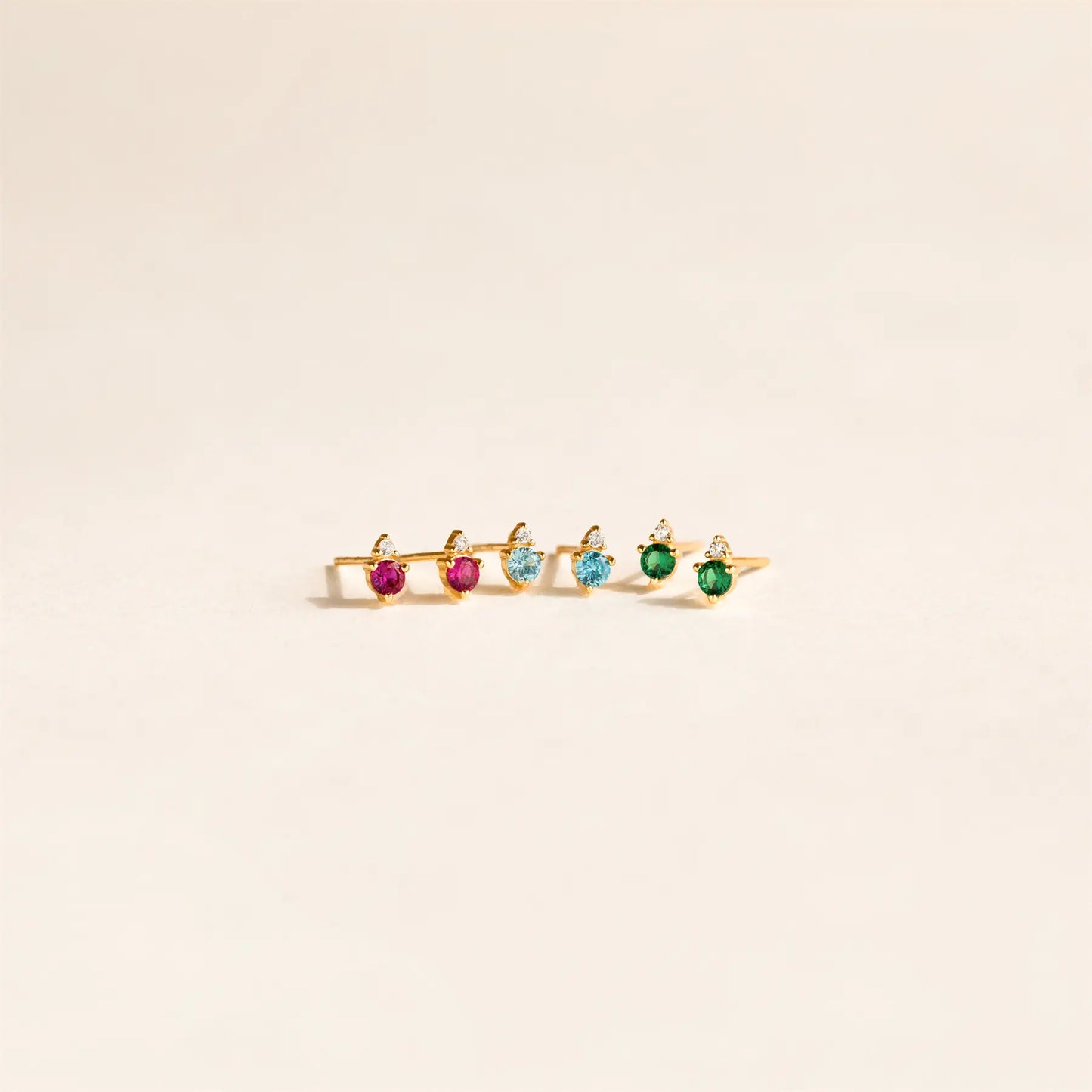 Titanium Steel Gold-Plated December Birthstone Earrings