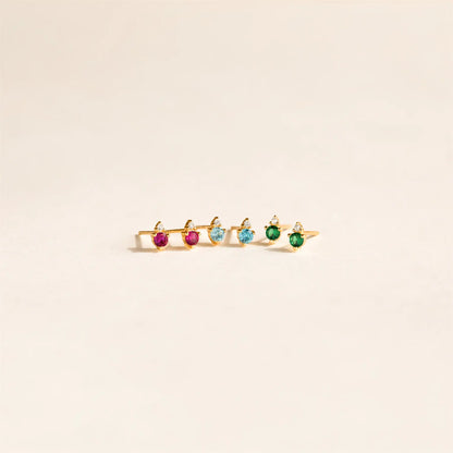 Titanium Steel Gold-Plated December Birthstone Earrings