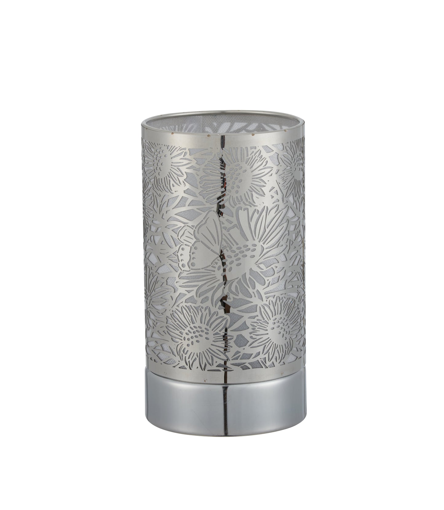 7" touch lamp-Fragrance Wax Melts Warmer -Electric Candle Essential Oil Burner-Metal Silver Sunflower Table Decor by Peterson Housewares & Artwares