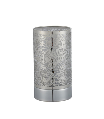 7" touch lamp-Fragrance Wax Melts Warmer -Electric Candle Essential Oil Burner-Metal Silver Sunflower Table Decor by Peterson Housewares & Artwares