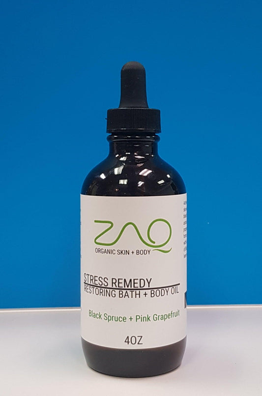 Restoring Massage Body Oil - STRESS REMEDY - Black Spruce + Pink Grapefruit by ZAQ Skin & Body
