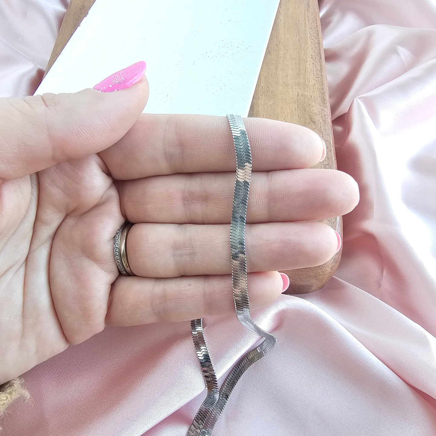 Luxe Silver Herringbone Chain - 20" by Spiffy & Splendid