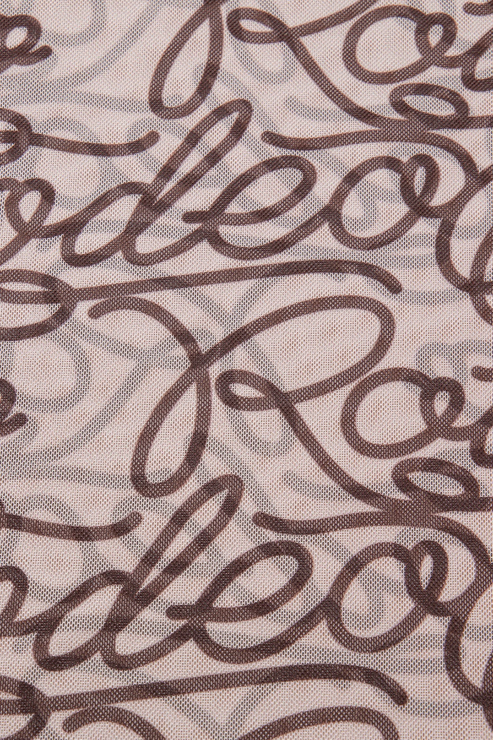 Printed Round Neck Short Sleeve Mesh T-Shirt