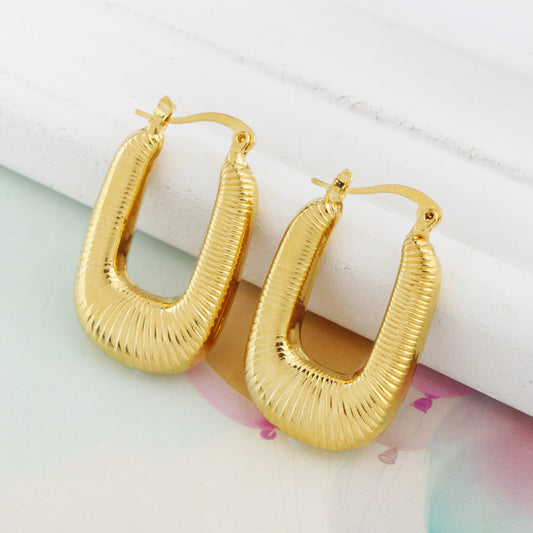 14k Gold Flat Oval Hoop earrings (Copy)