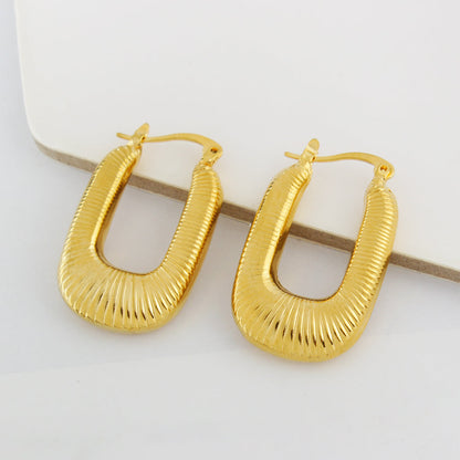 14k Gold Flat Oval Hoop earrings (Copy)