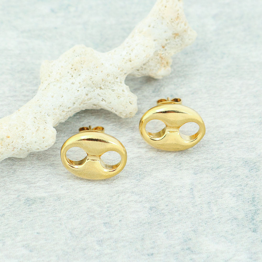 RMZ GOLD NYC 14k Gold Mariner Stud Earrings