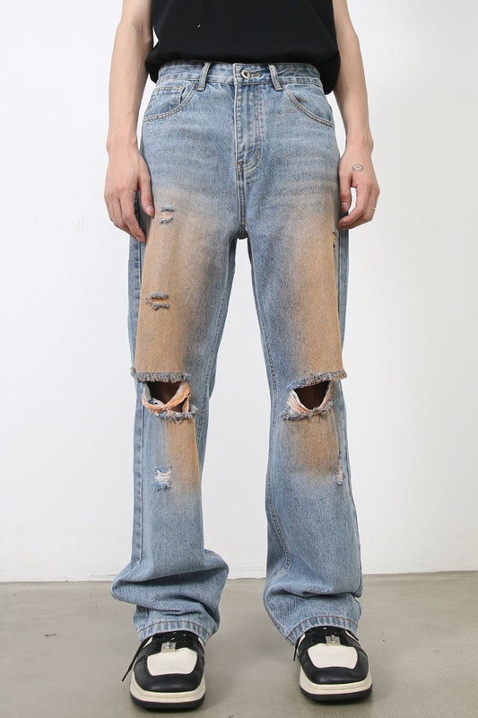 Men's Distressed Jeans with Pockets