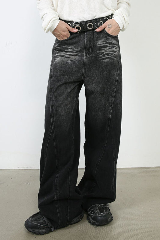 Men's Wide Leg Jeans with Pockets